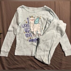 Carter’s Light Blue Llama Pajama Set Size 7